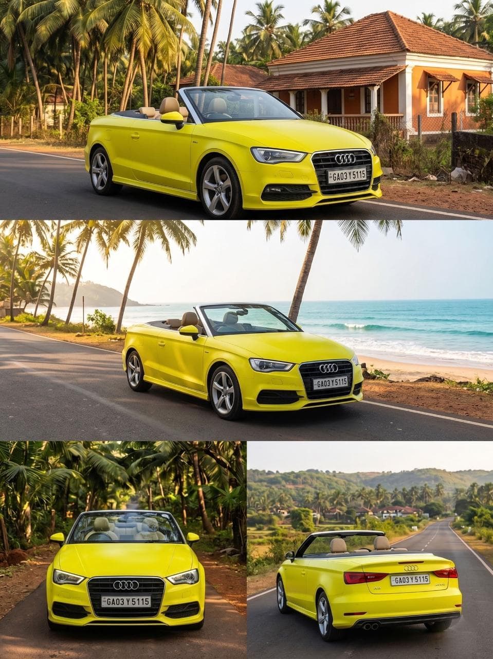 Audi A3 Convertible Yellow in Goa