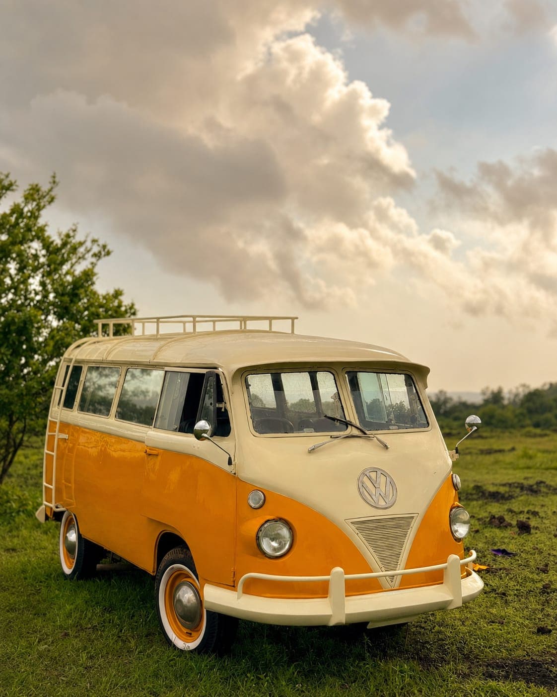 Vintage VW Camper Van - Yellow