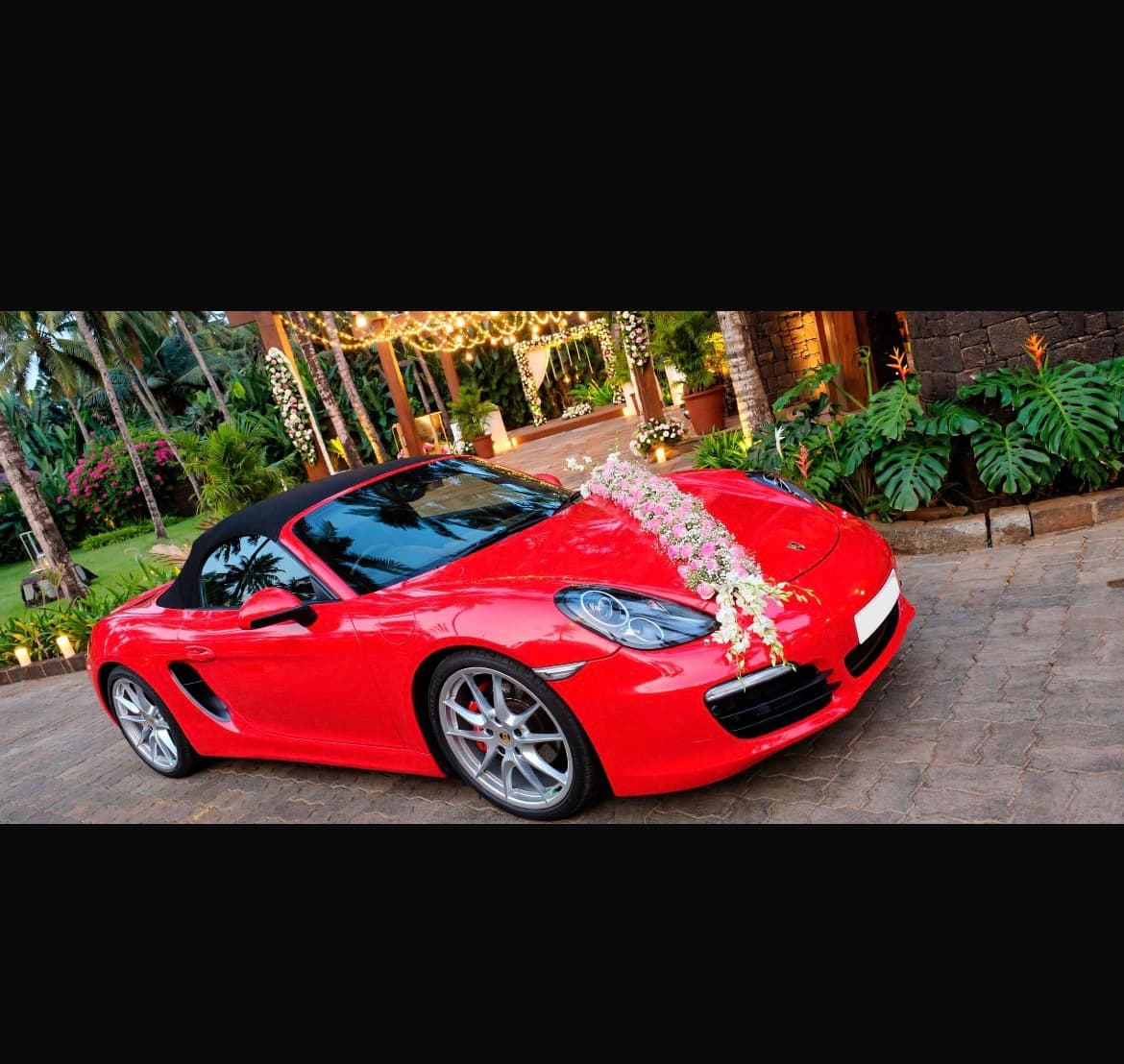 Porsche Cayman Red Wedding Car