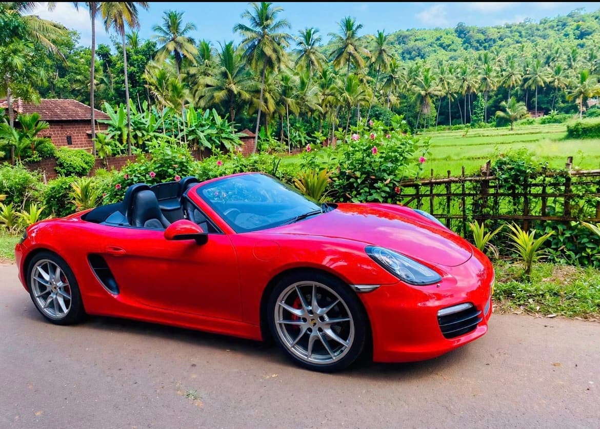 Porsche Cayman Red Wedding Car