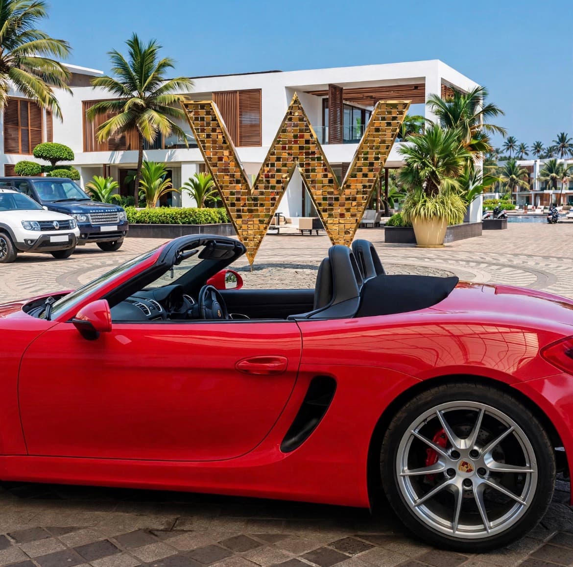 Porsche Cayman Red Wedding Car