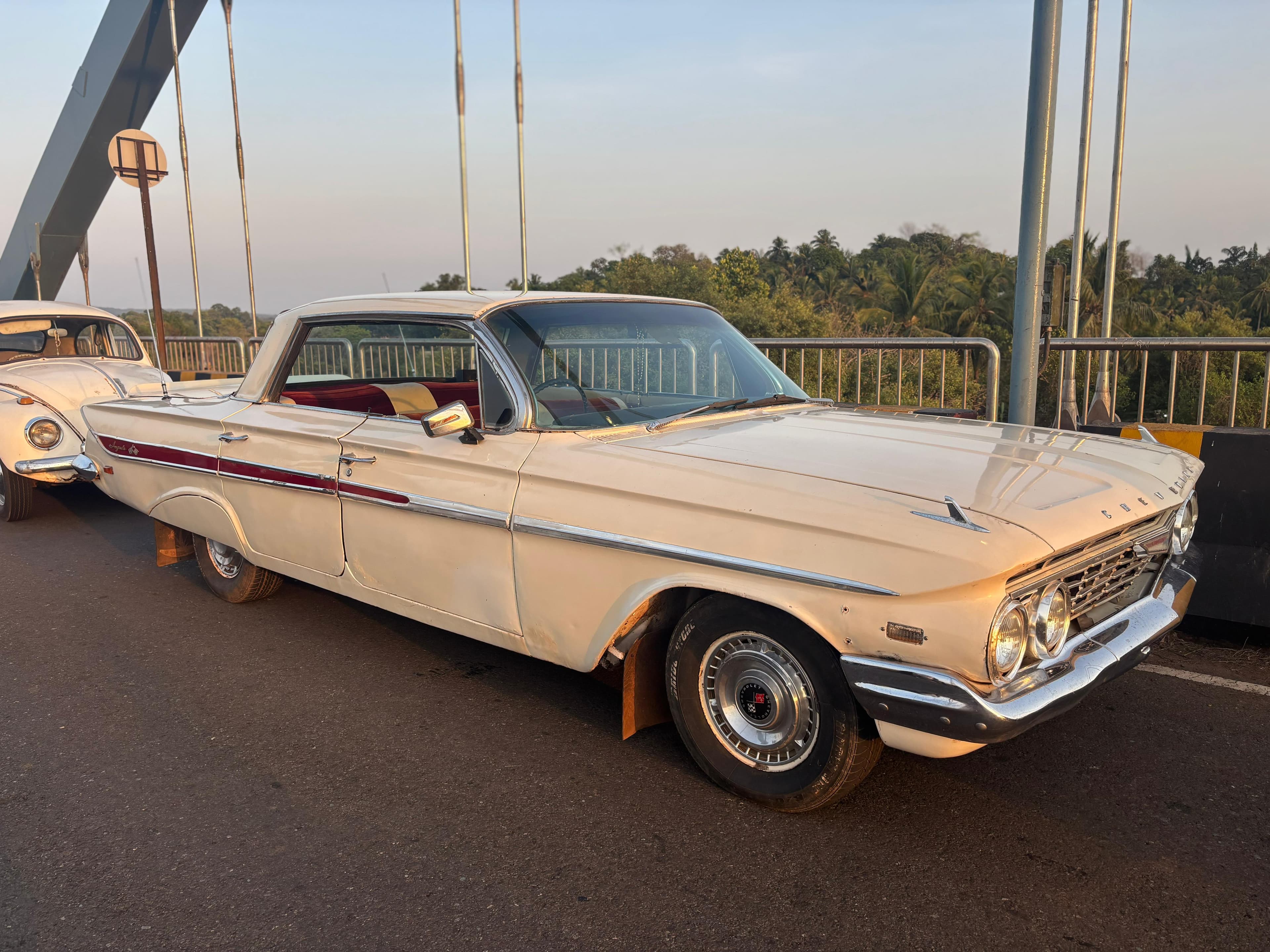 1961 Chevrolet Impala Cream White Bridge Stance